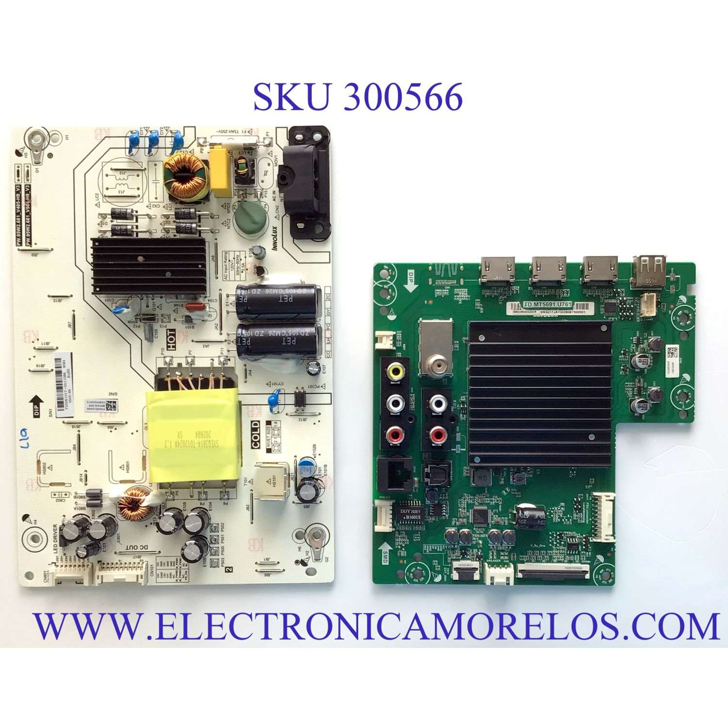 KIT DE TARJETAS PARA TV VIZIO SMART TV / MAIN 6M03M0003Z00R / TD.MT5691.U761 / A0003J00J / 2605K20A0 / FUENTE P500D104DB / PW.95W2.681_V505-H9_V3 / PW.95W2.681 / PANEL V500DJ6-D03 REV.CB / MODELOS V505-H19 / V505-H9 LIAIZB